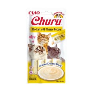CHURU CAT RECEITA DE FRANGO COM QUEIJO 4X14GR