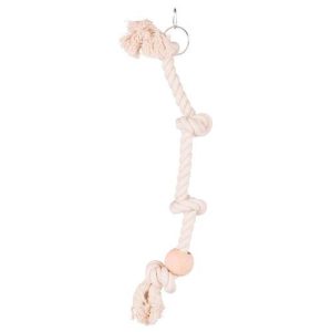 TRIXIE BALOIÇO CORDA C/DOIS NÓS E BOLA MADEIRA 60CM